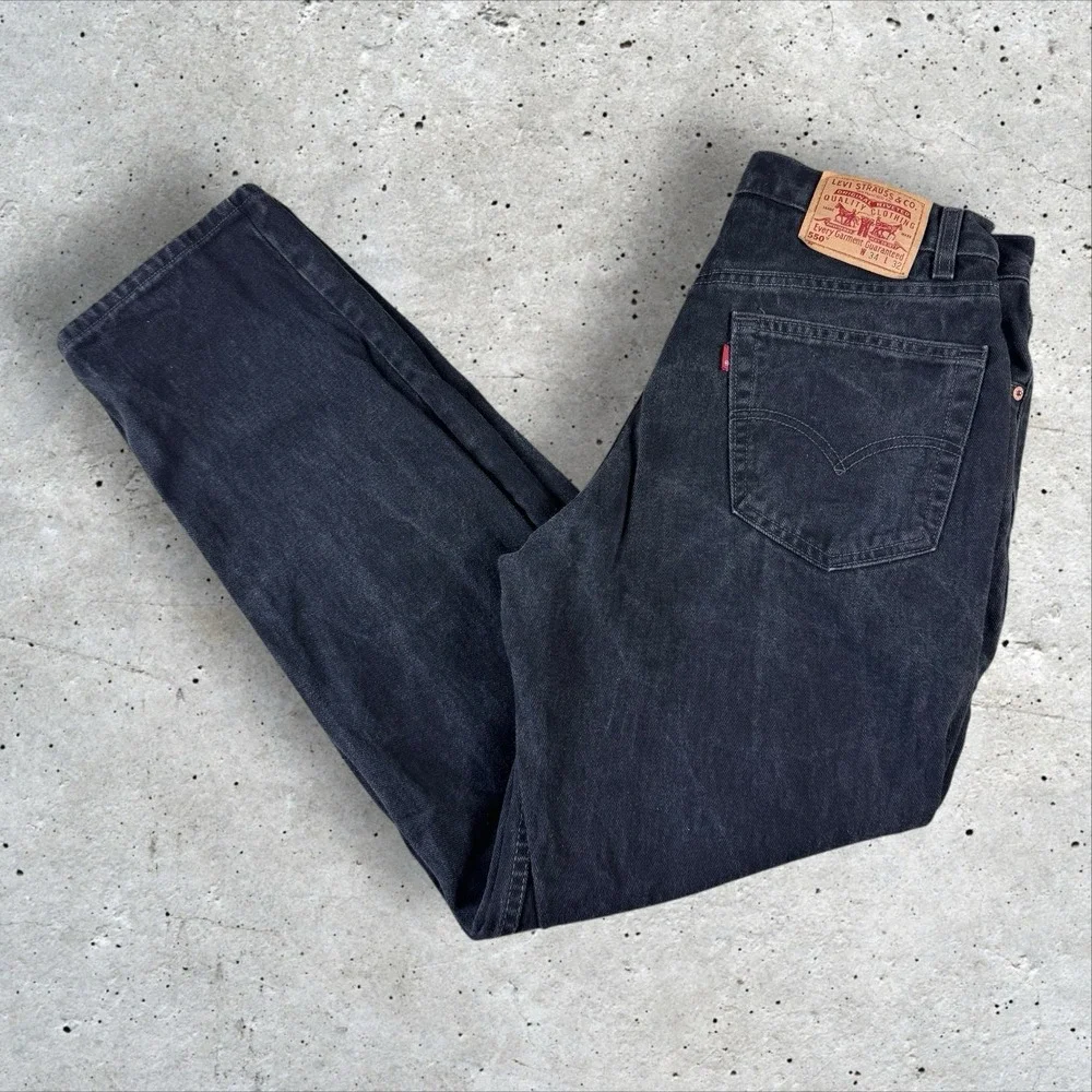 Vintage Levis‎ 550 Jeans Fits 30x32 90s Black Baggy Straight Relaxed Denim